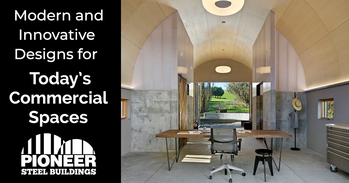 Modern commercial space made with Pioneer Steel building